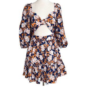 Amur Medina Floral Cut Out Mini Dress